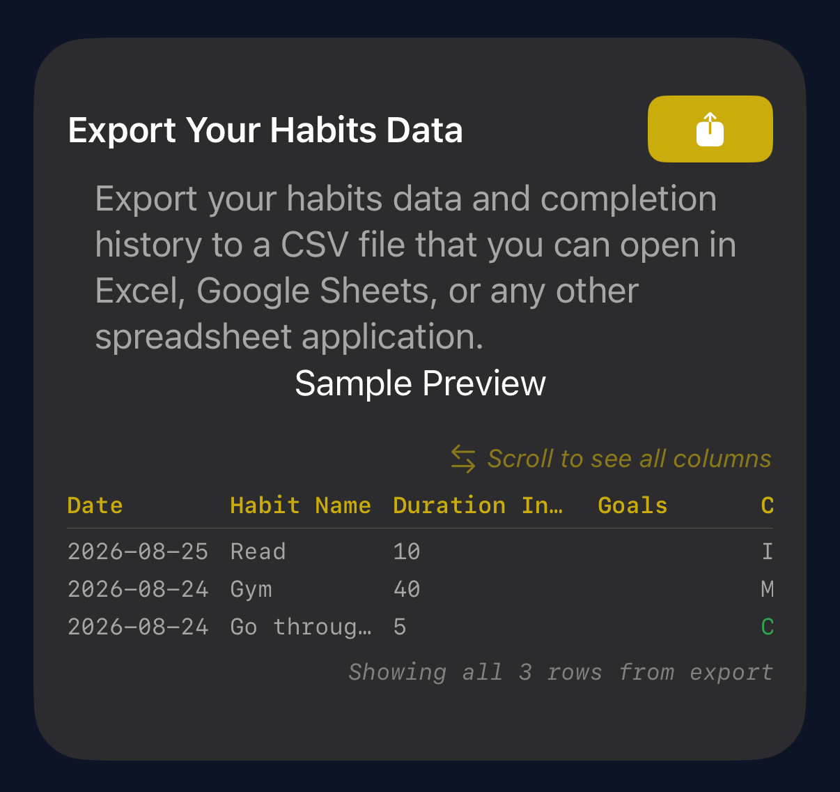 Export Data